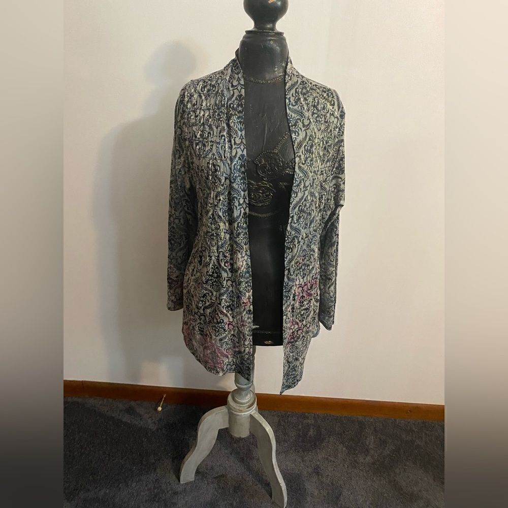 Coldwater Creek Gray/Pink open cardigan, size 2X